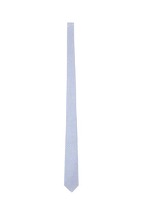 Paul smith men’s tonal floral tie in blue featuring a light blue fabric with a subtle repeating geometric pattern