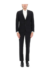 Paul Smith men’s two piece black tailored suit with classic two-button design and peak lapels