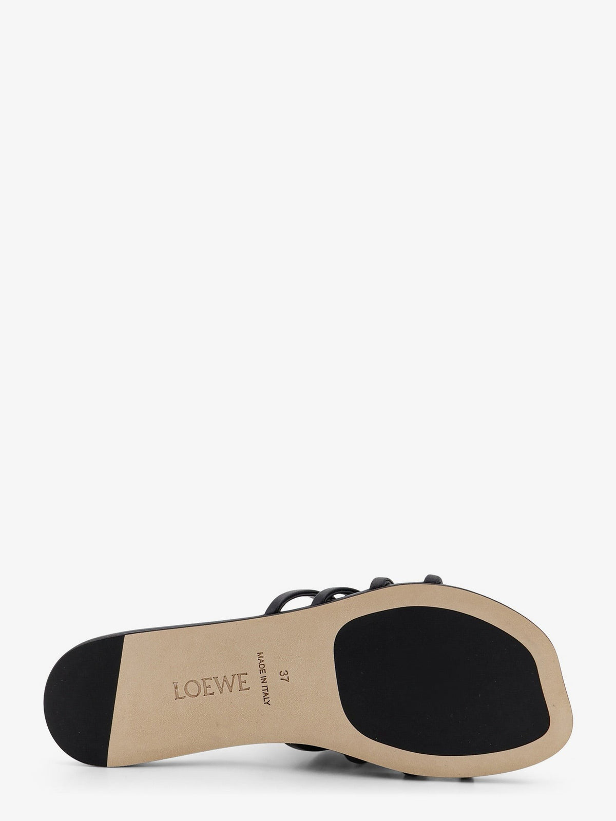 Loewe Women's Paulas Ibiza Aangram Petal Leather Sandals Black, view 4