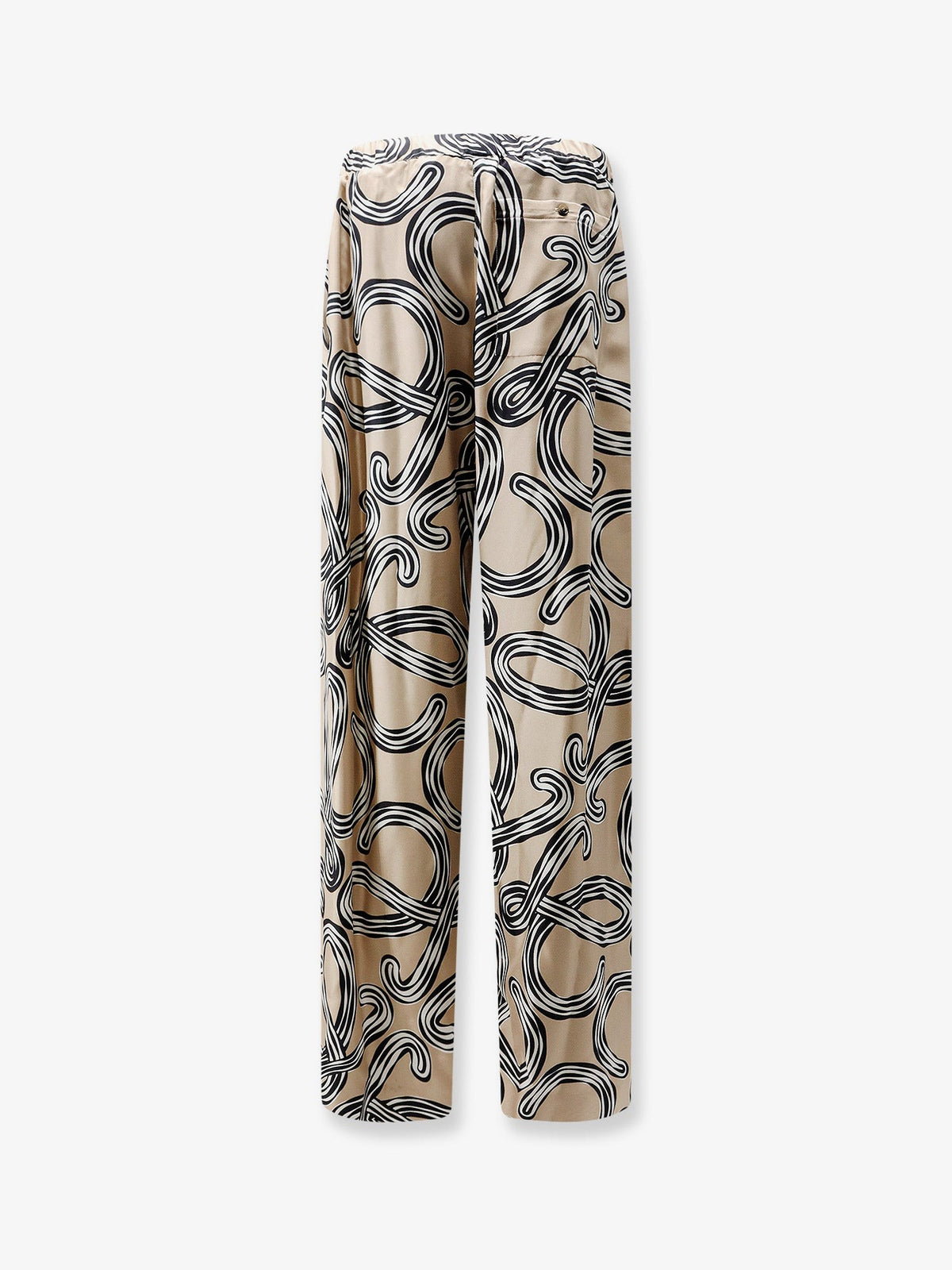 Loewe Women's Paulas Ibiza Printed Silk Trousers Black