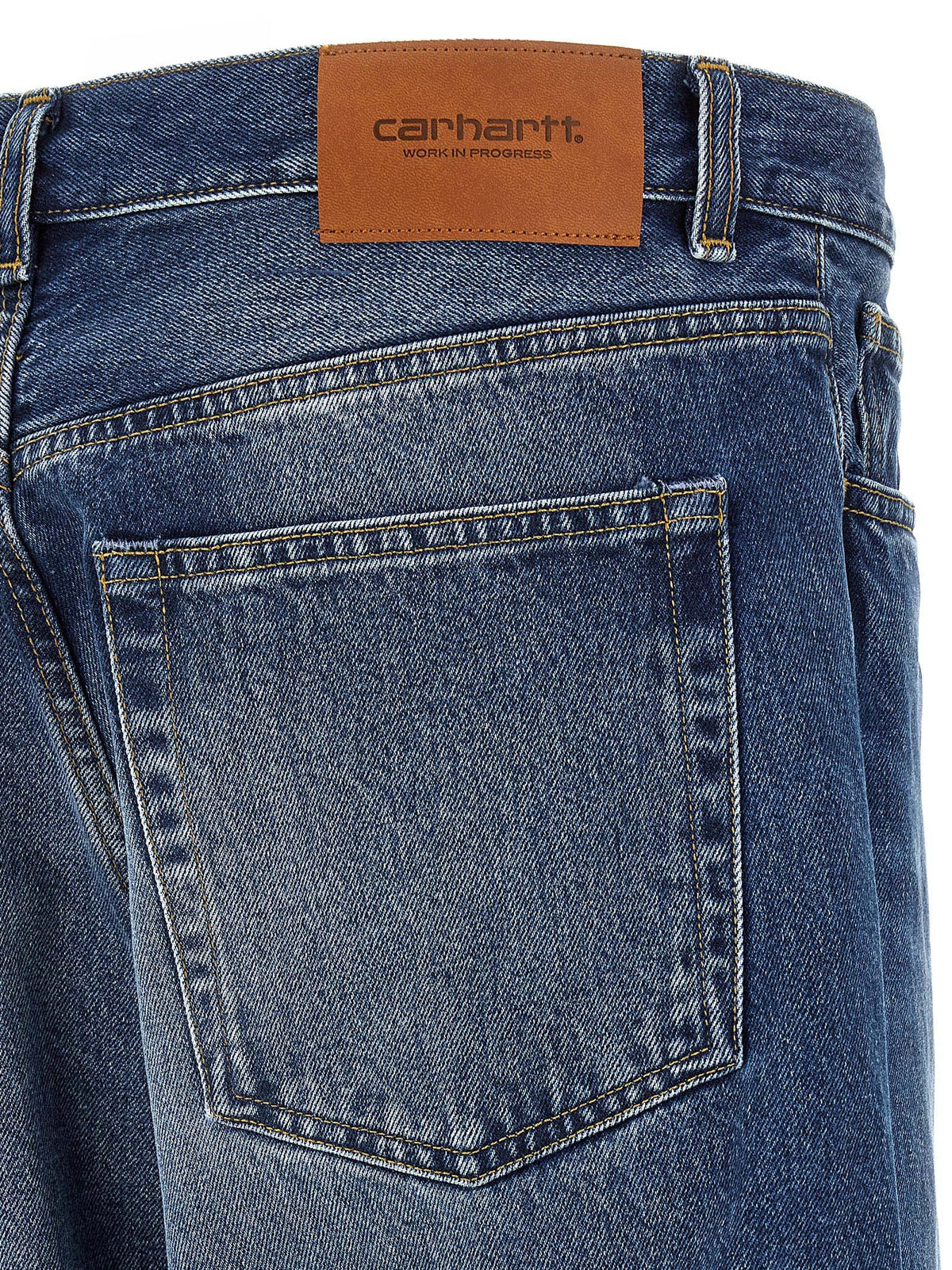 Carhartt Wip Men's Washed Out Blue Denim Jeans Blue