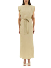 Alysi Women's Peach Touch Long Dress Beige