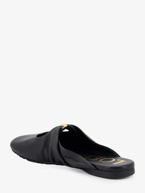 Loewe Women's Pebble Soft Low Leather Sandals Black, view 3