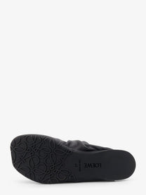 Loewe Women's Pebble Soft Low Leather Sandals Black, view 4