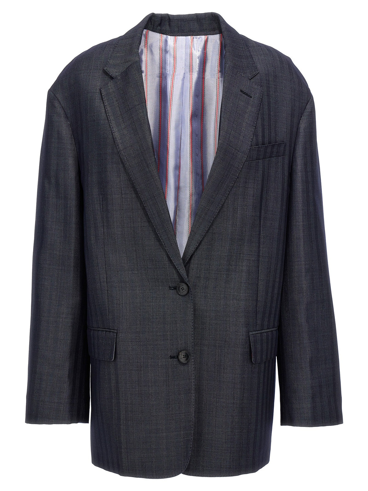 ETRO Pegaso Single Breasted Blazer Blue