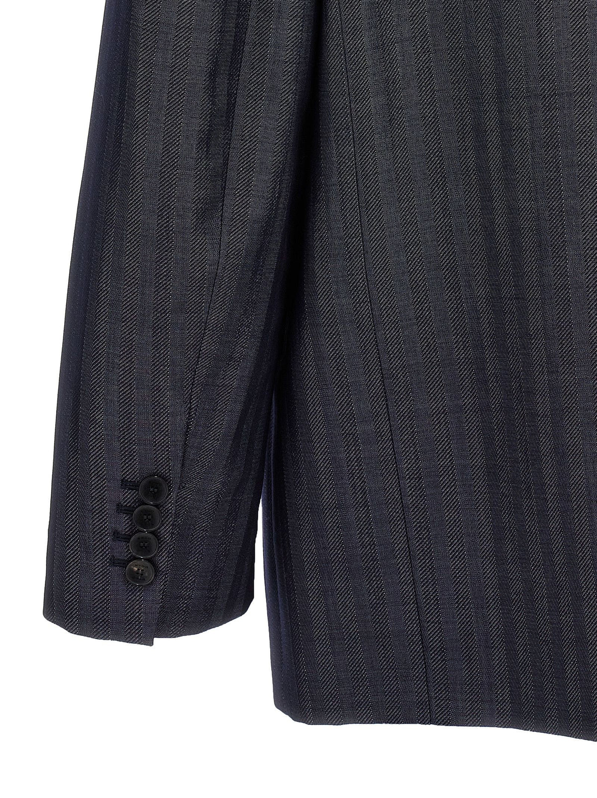 ETRO Pegaso Single Breasted Blazer Blue