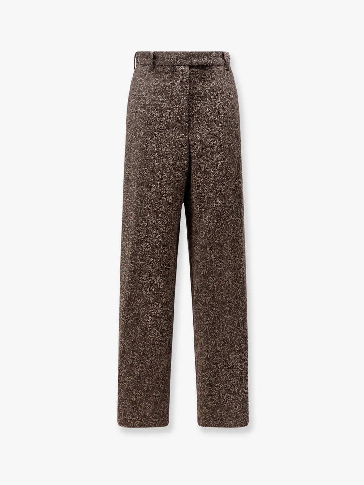 Dries Van Noten Women's Penn Embroidered Viscose Trousers Brown