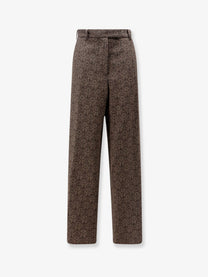 Dries Van Noten Women's Penn Embroidered Viscose Trousers Brown