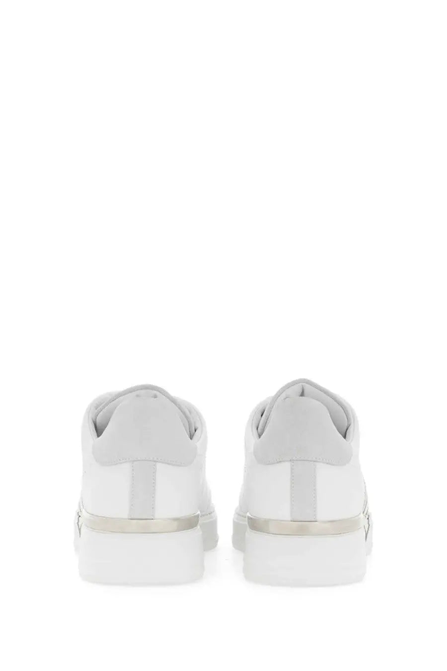Philipp Plein men’s sneaker white leather with sleek minimalist design and metallic silver accents on the sole