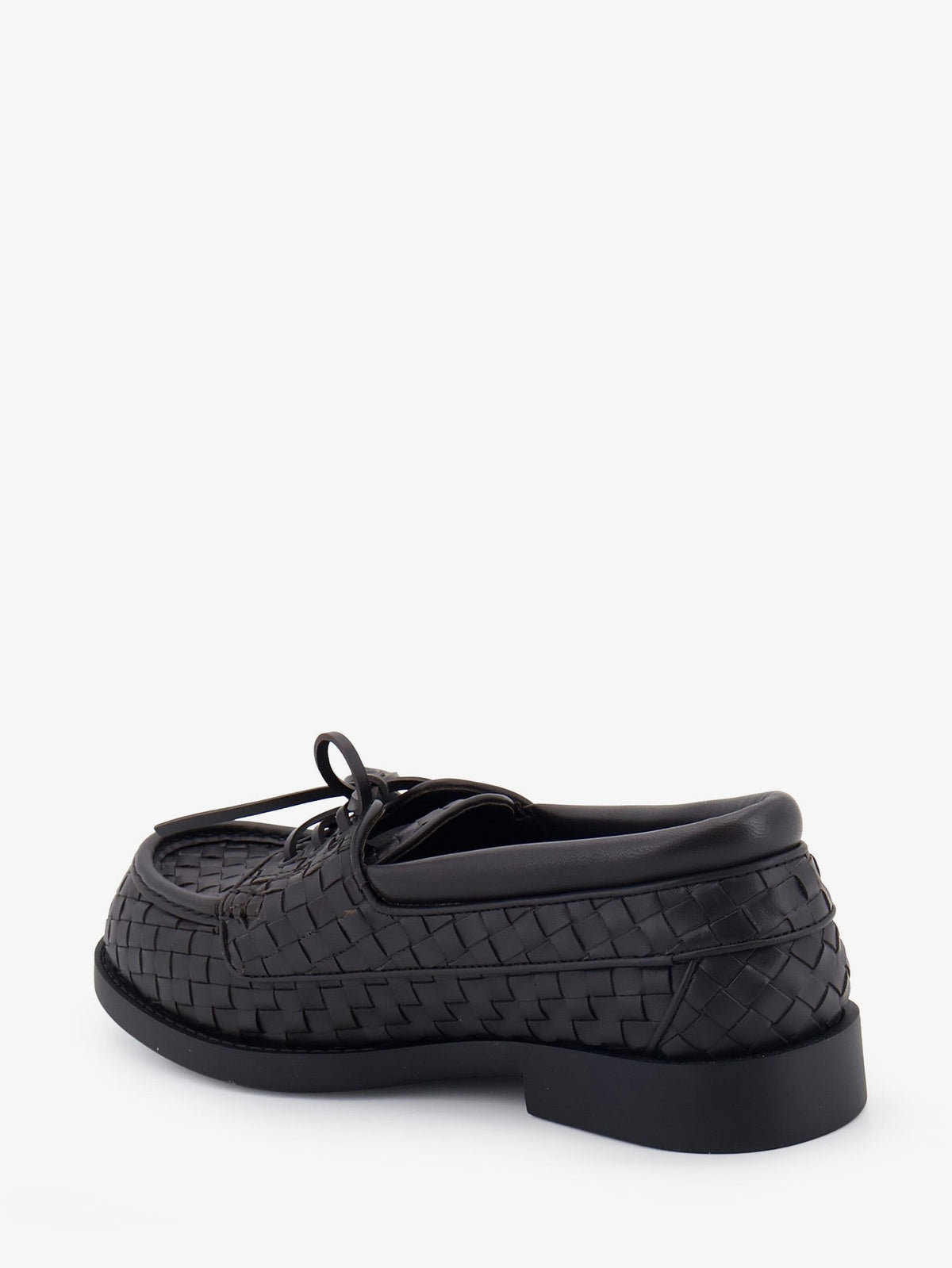 Bottega Veneta Men's Pier Intrecciato Leather Boat Shoes Brown