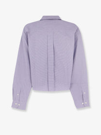 Miu Miu Women's Pin Check Cotton Shirt Blue