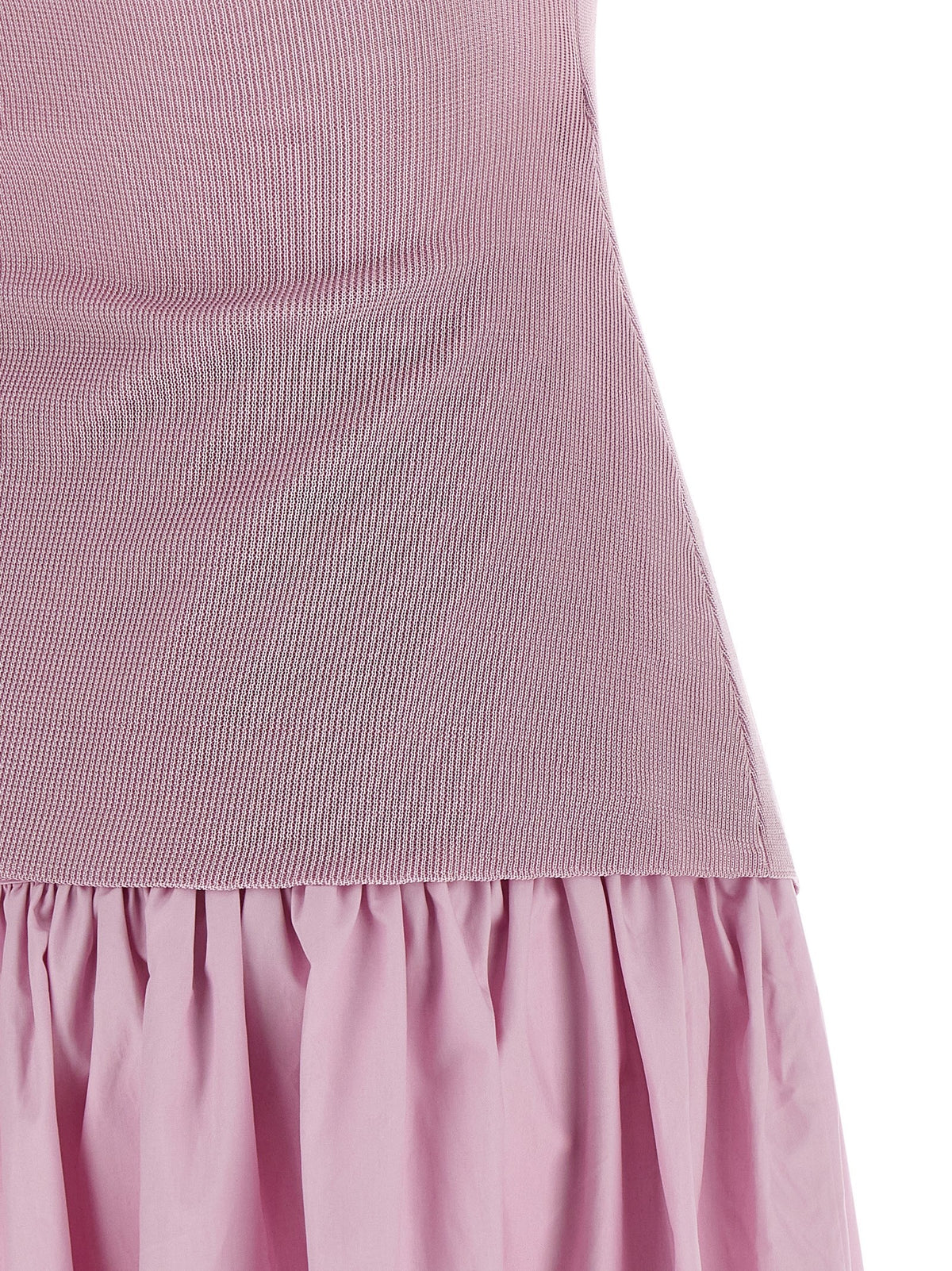 self-portrait Pink Cotton Draped Knit Midi Dress Blue