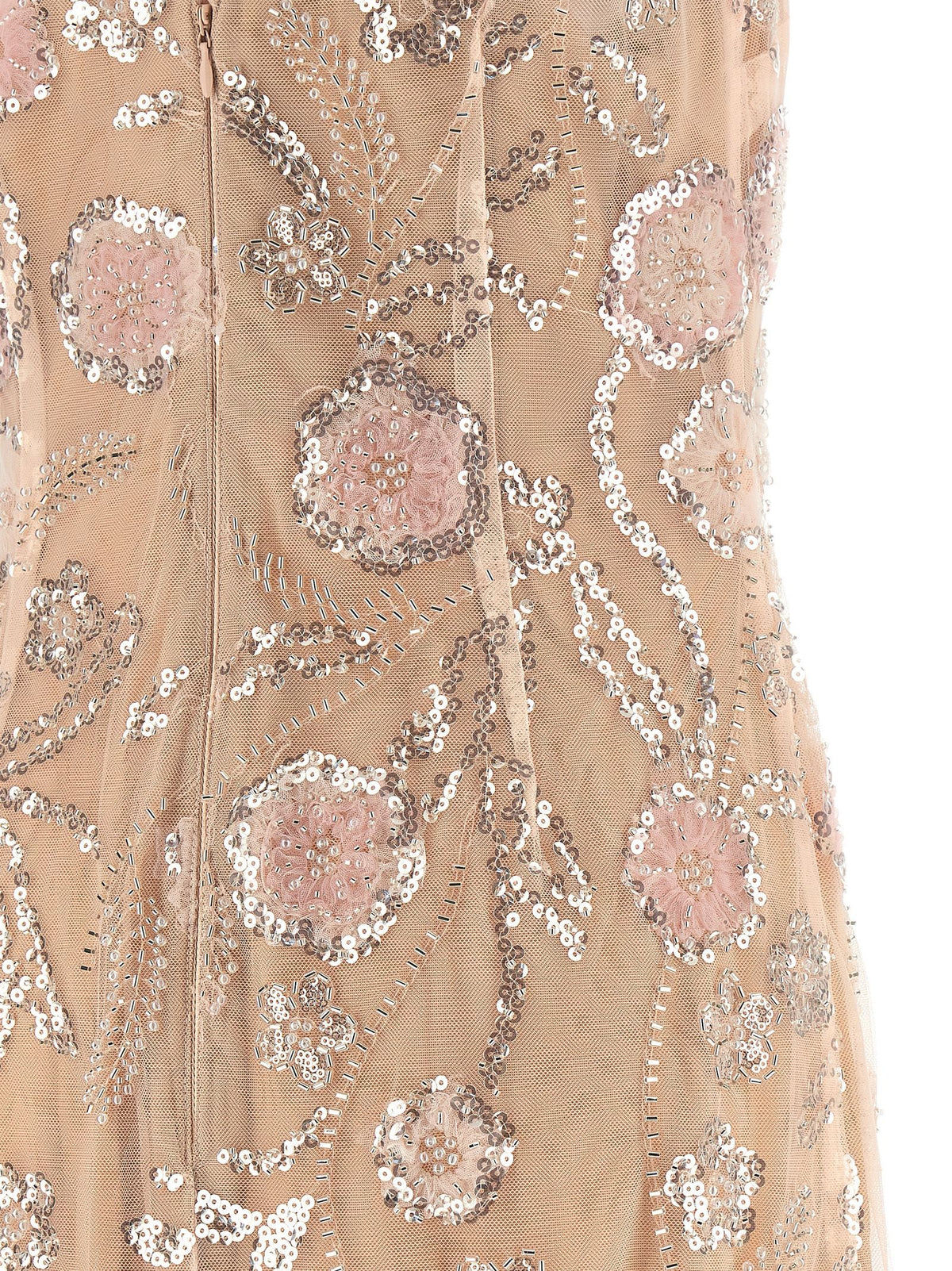 self-portrait Pink Flower Sequin Embellished Midi Dress Blue