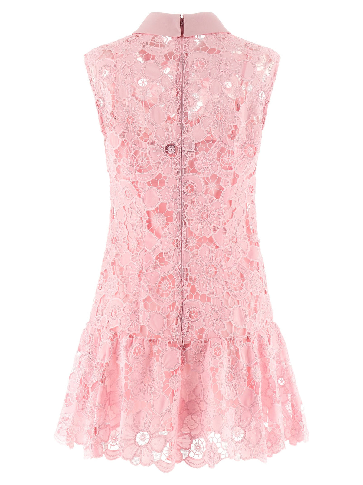 self-portrait Pink Lace Collared Dress Blue