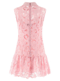 self-portrait Pink Lace Collared Dress Blue