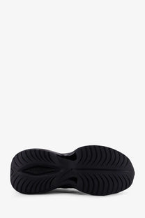 Black rubber sole with thick sculpted design and pinko logo embossed in the center of pinko women’s ariel leather sneakers