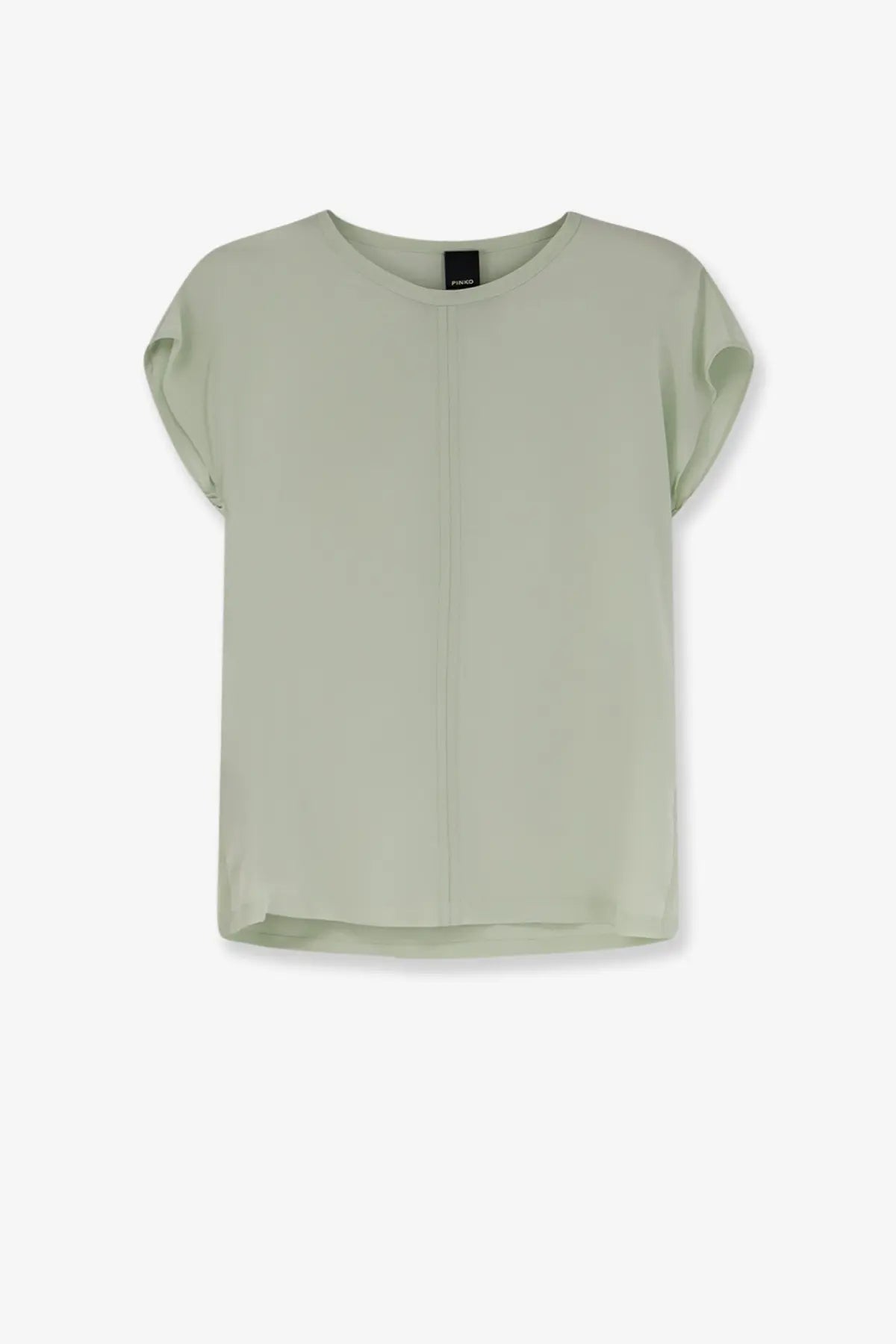 Pinko women’s blossom silk shirt green soft sage green blouse with lightweight flutter sleeves and subtle front seam