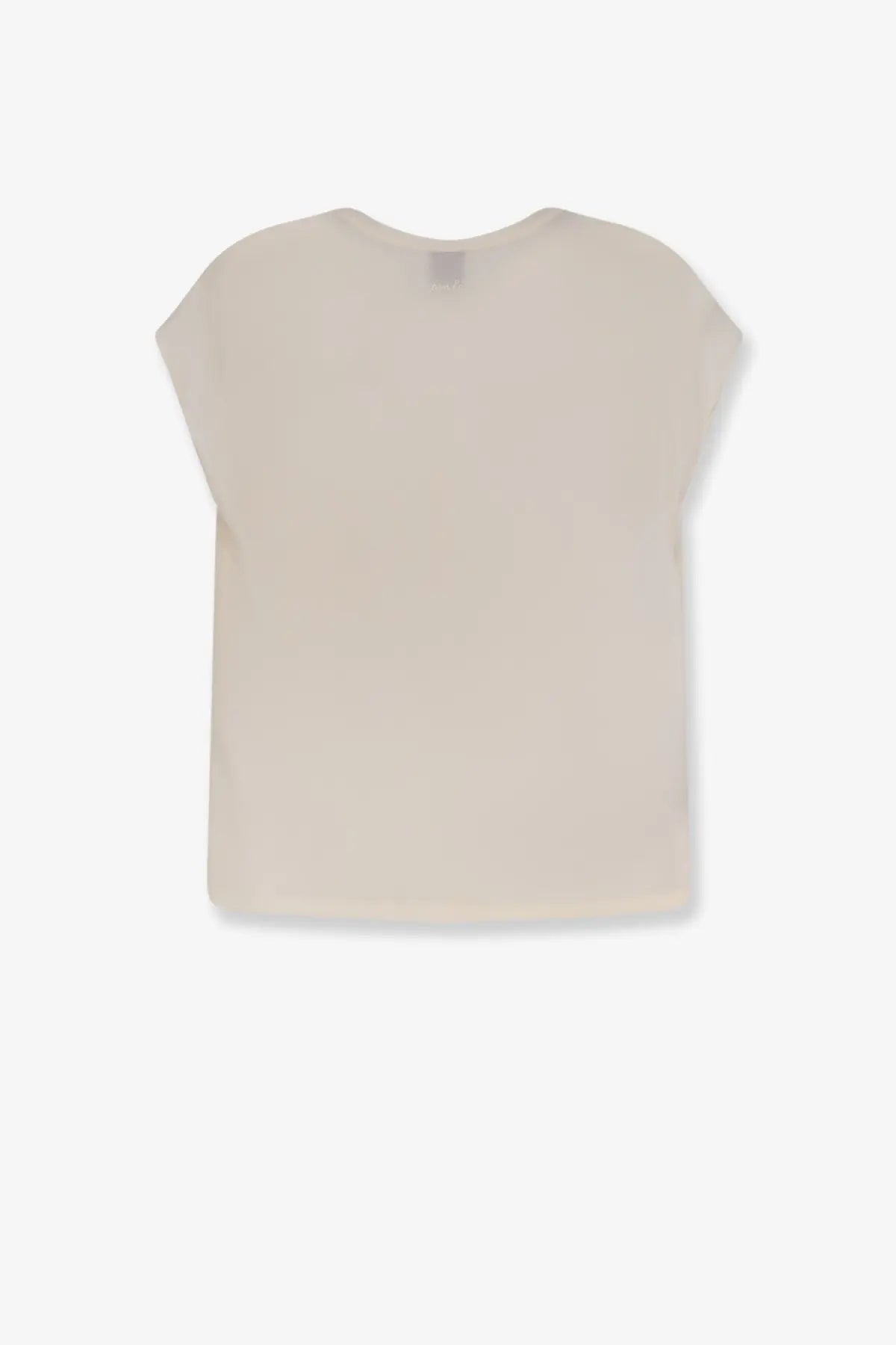 Beige short-sleeved top with minimalist design in pinko women’s blossom silk shirt white collection
