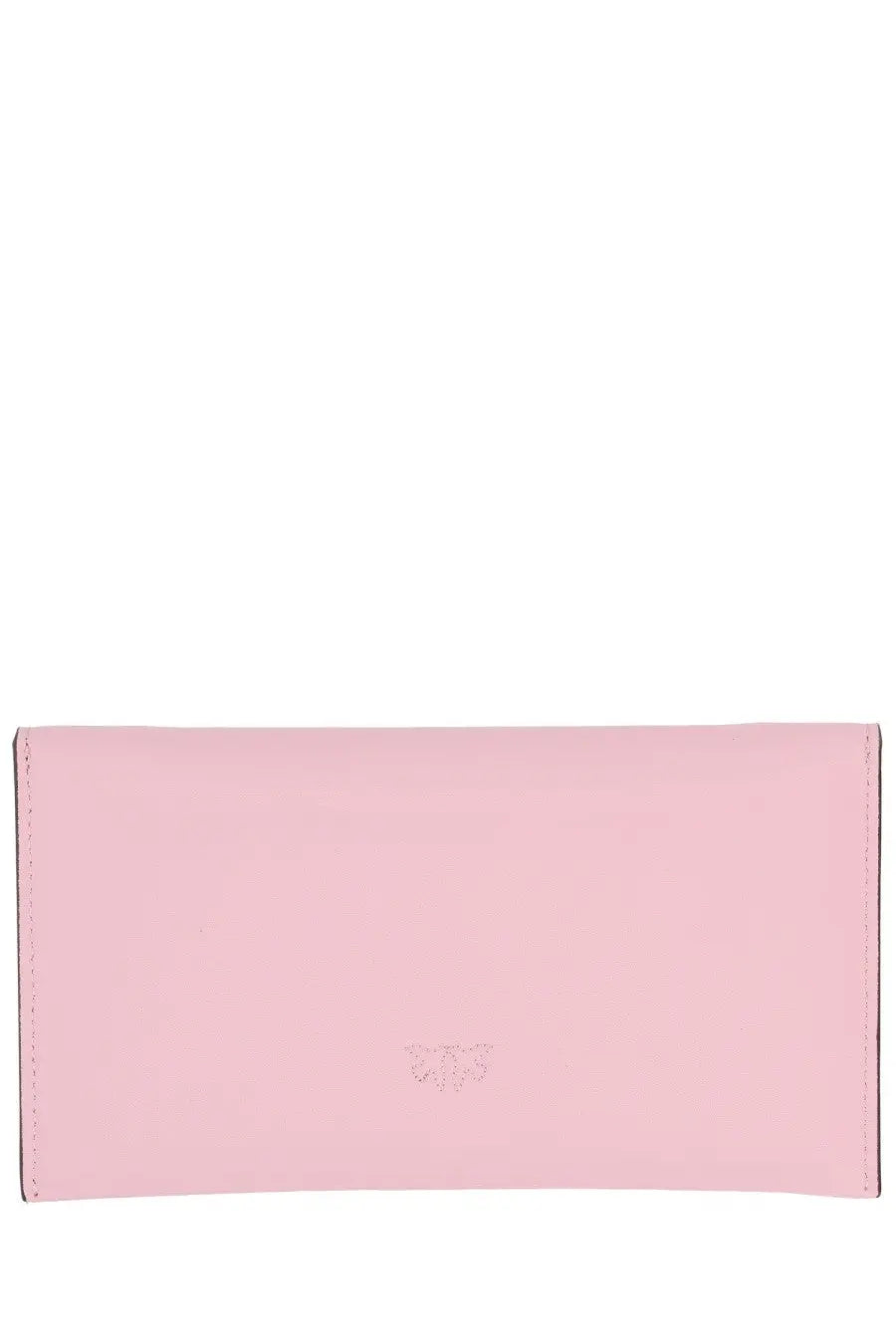 Pinko women’s borsa con small blue sleek minimalist pink leather wallet with smooth finish and subtle edge stitching