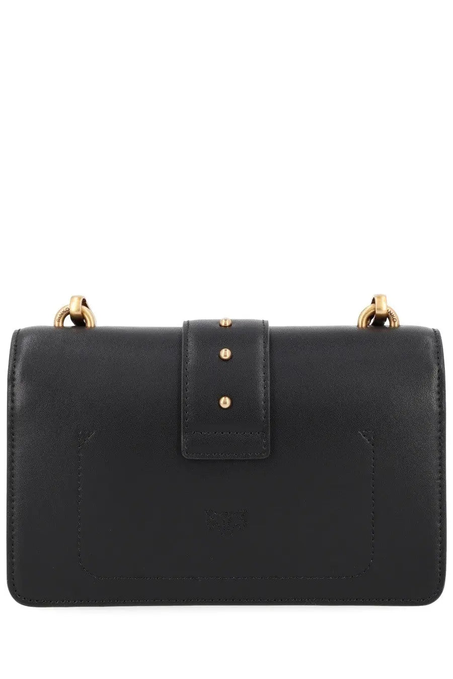Pinko women’s borsa love bag one small black black leather crossbody bag with gold-tone hardware and flap closure