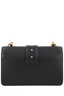 Pinko women’s borsa love bag one small black black leather crossbody bag with gold-tone hardware and flap closure