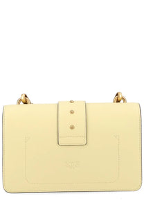 Pinko women’s borsa love bag one small yellow pale yellow leather crossbody bag with gold-tone hardware and minimalist flap closure