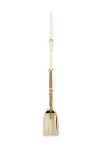 Pinko women’s Click Mini Love bag in cream leather with gold-tone chain strap for crossbody use