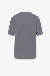 Pinko women’s cotton shirt grey with gray short-sleeved crew neck design in solid color for casual wear