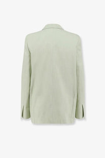Pinko women’s Faith viscose blend blazer in light green with minimalist design and subtle seam detailing