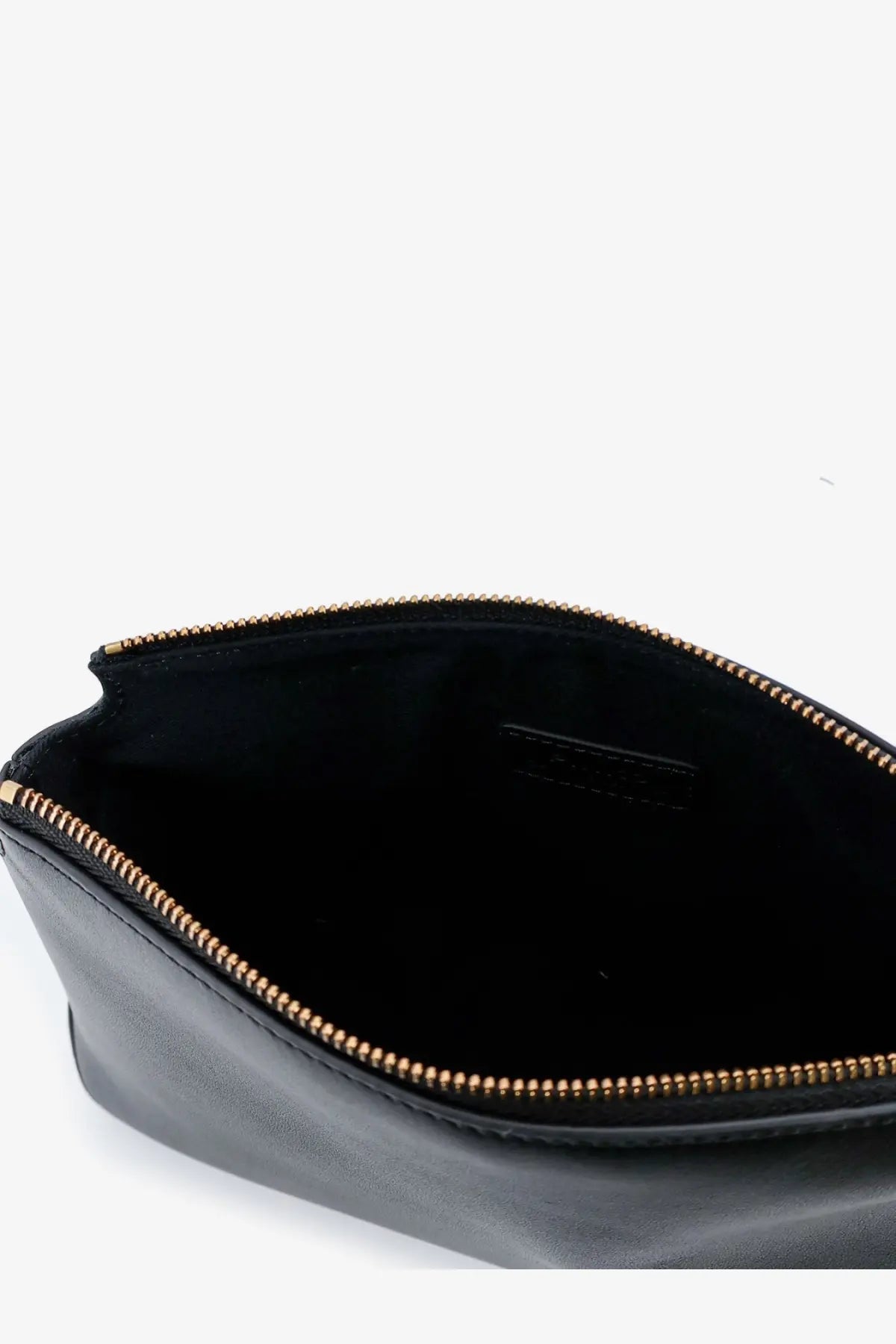 Pinko women’s leather beauty case black clutch with gold-tone zipper made of black leather for stylish storage