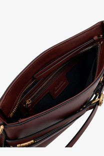 Pinko women’s leather belt bag shoulder bag in rich burgundy with gold hardware and a structured zipped interior