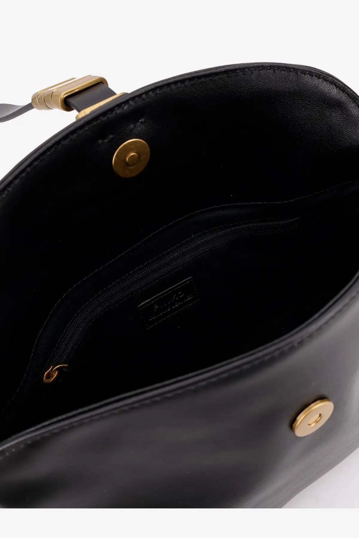 Pinko women’s leather shoulder bag black with sleek minimalist design gold-tone hardware crossbody style