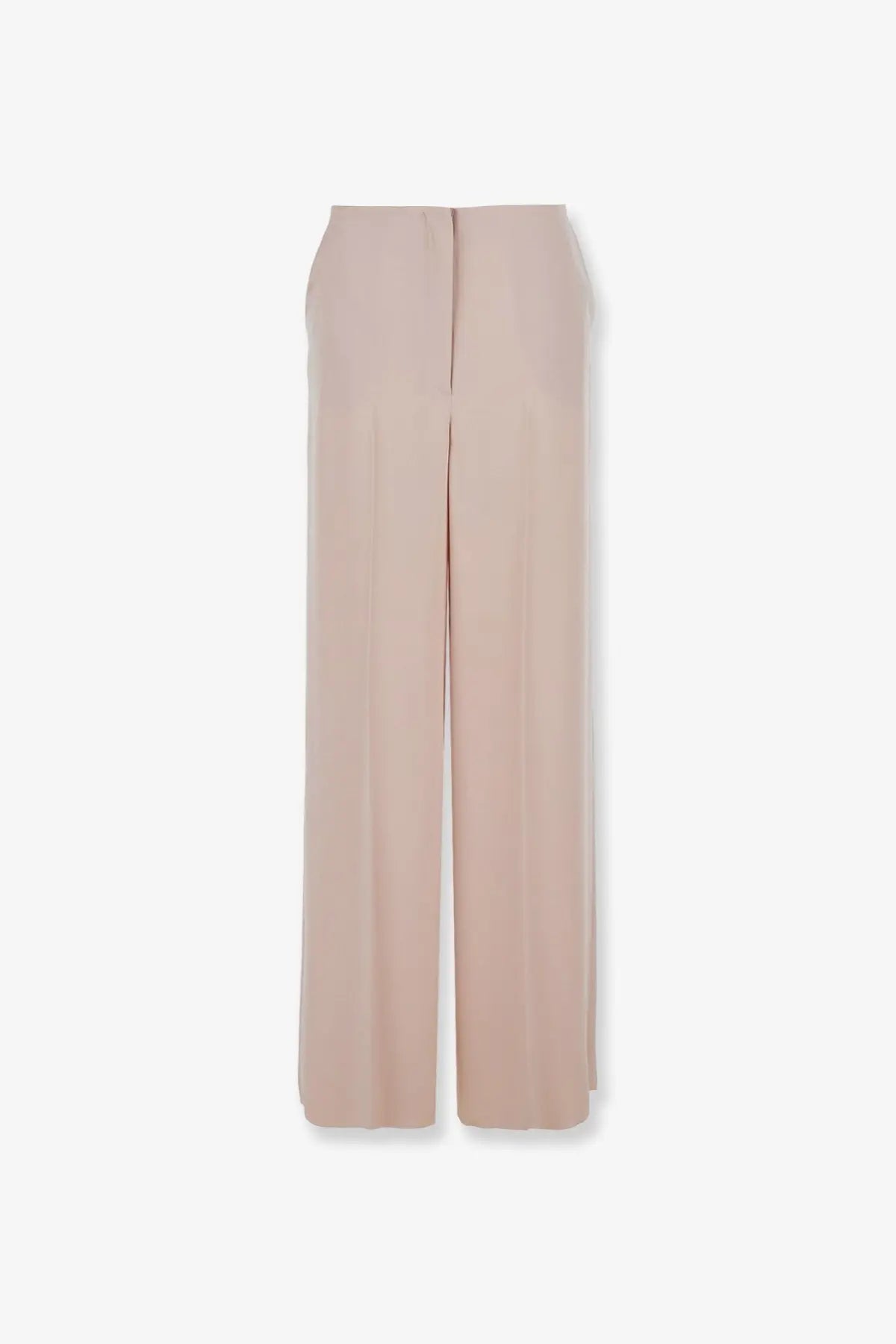 Beige wide-leg satin trousers by pinko with smooth flowing fabric and minimalist design for women