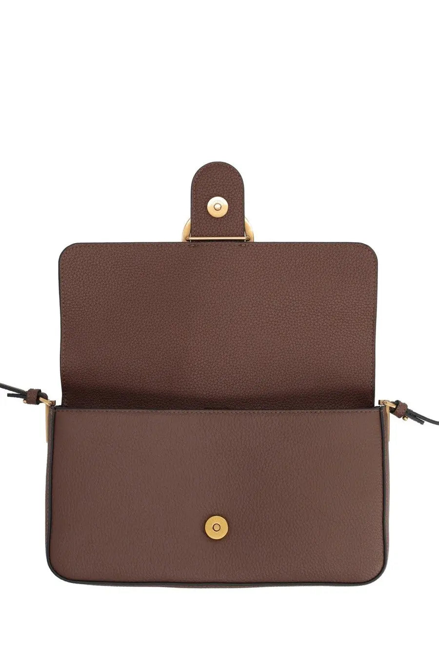 Pinko women’s love medium bag brown brown leather crossbody with gold-tone hardware and top flap closure