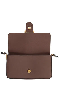 Pinko women’s love medium bag brown brown leather crossbody with gold-tone hardware and top flap closure