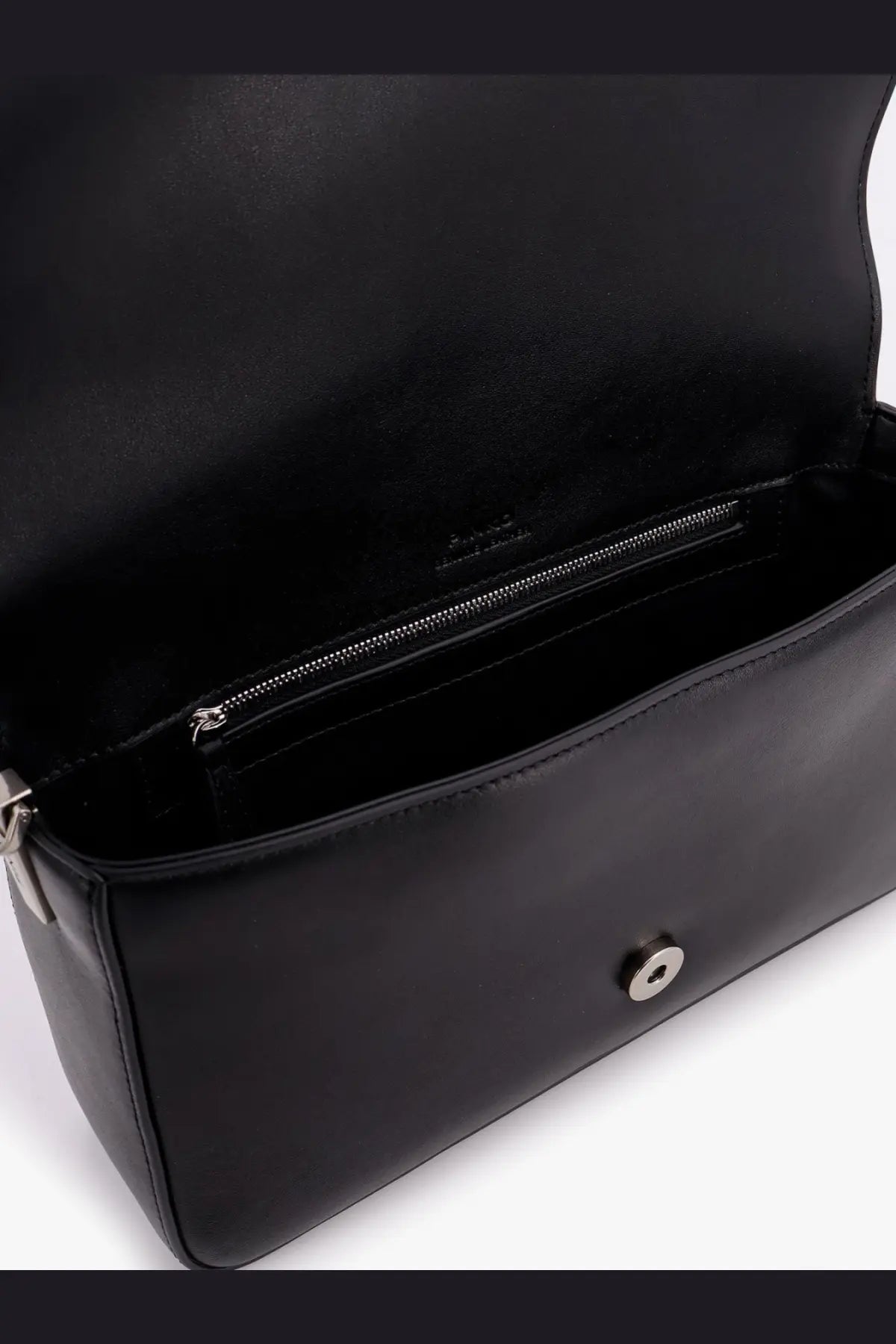 Pinko women’s love one mini black leather crossbody bag with silver hardware and minimalist shoulder design