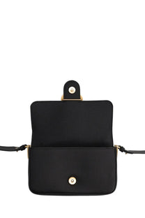 Pinko women’s mini love bag black textured leather crossbody bag with gold-tone hardware and top flap closure