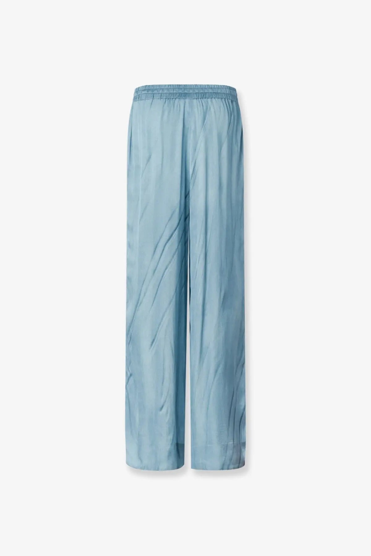 Pinko women’s rikky viscose trousers blue light blue wide-leg with subtle texture and elastic waistband