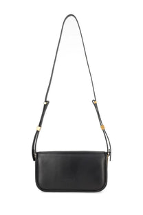 Pinko women’s small love bag black is a black leather crossbody bag with gold-tone hardware accents on the strap