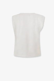 Pinko womens stretch cotton melody white minimalist sleeveless top with relaxed fit and soft flowing fabric