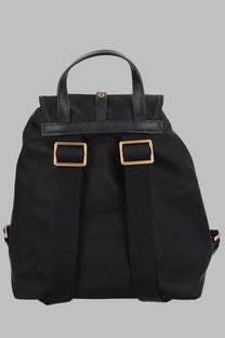 Pinko women’s zaino con black nylon backpack with gold-tone metal hardware and top handle