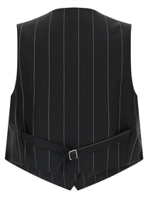Federica Bonifaci Pinstriped Crop Vest Black, view 2