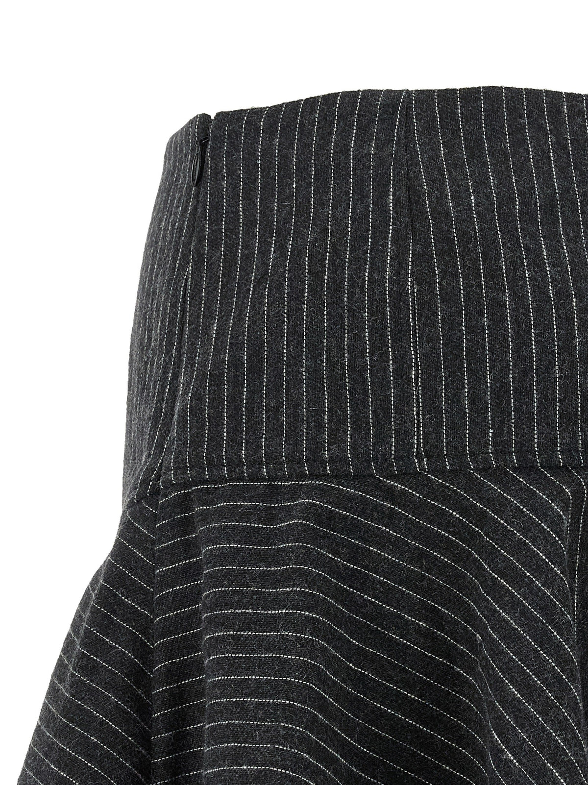 Ganni Pinstriped Flannel Skirt Grey