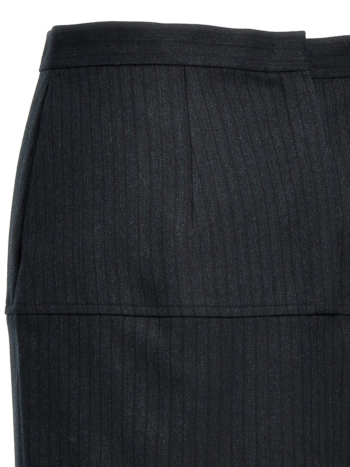 Fendi Pinstriped Wool Skirt Grey