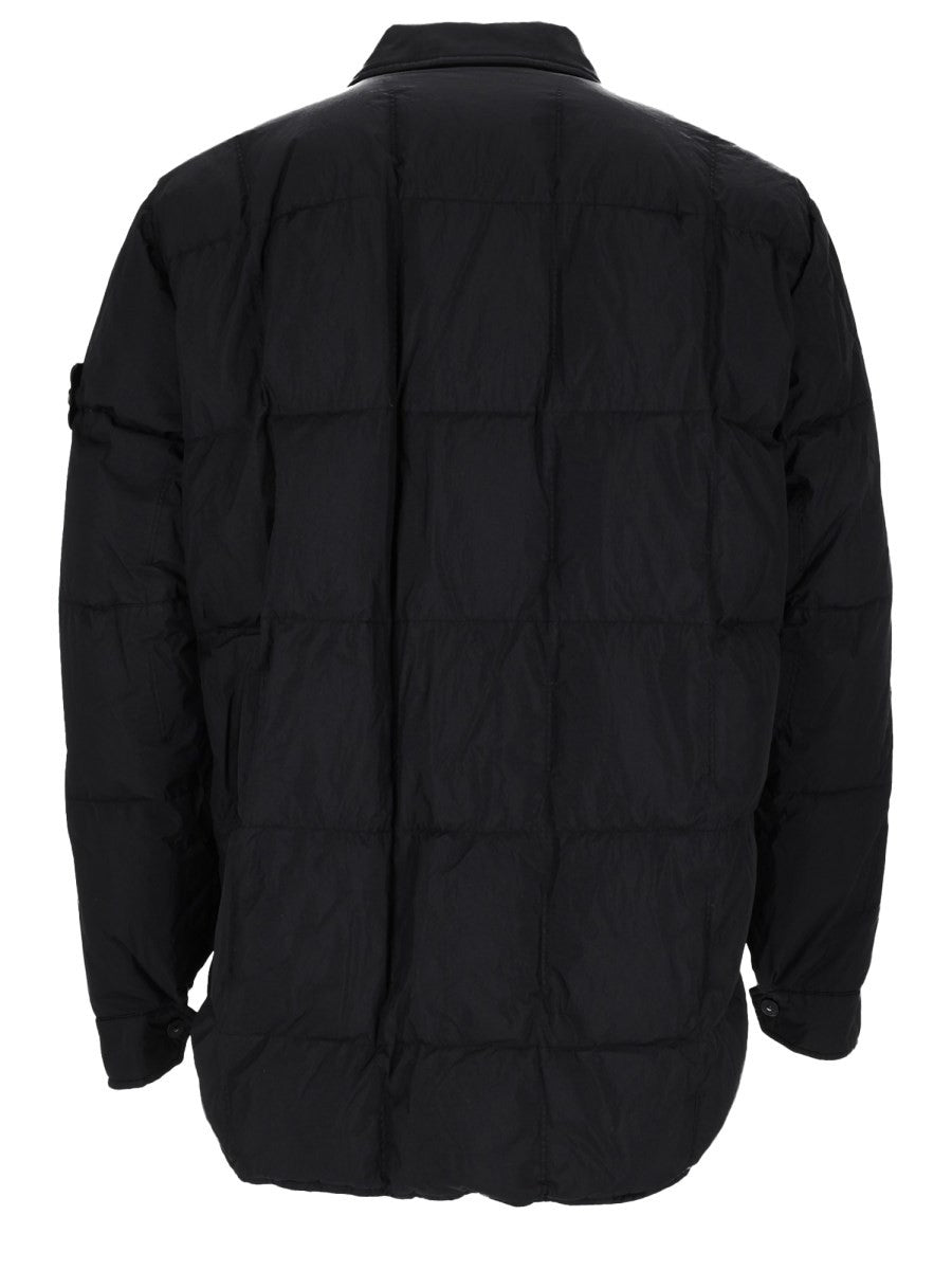 Stone Island Men's Piumino Antigoccia Con Colletto Rigido Black