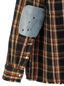 FOUND Plaid Denim Shirt Gold