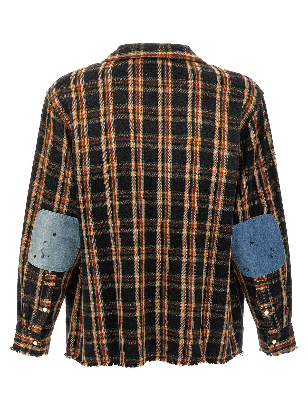 FOUND Plaid Denim Shirt Gold