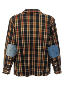 FOUND Plaid Denim Shirt Gold