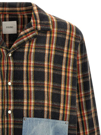 FOUND Plaid Denim Shirt Gold