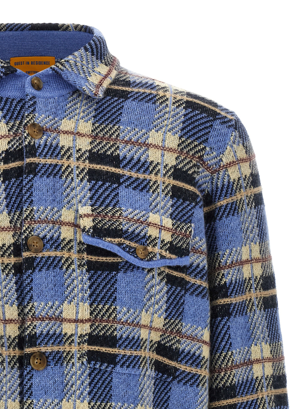 Guest In Residence Plaid Work Shirt Blue